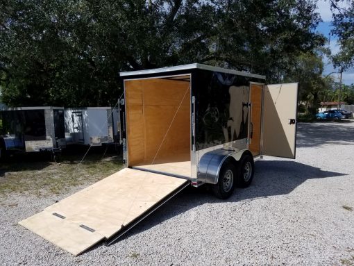 6x10 TA Trailer - Black, Ramp, Side Door, Extra Height