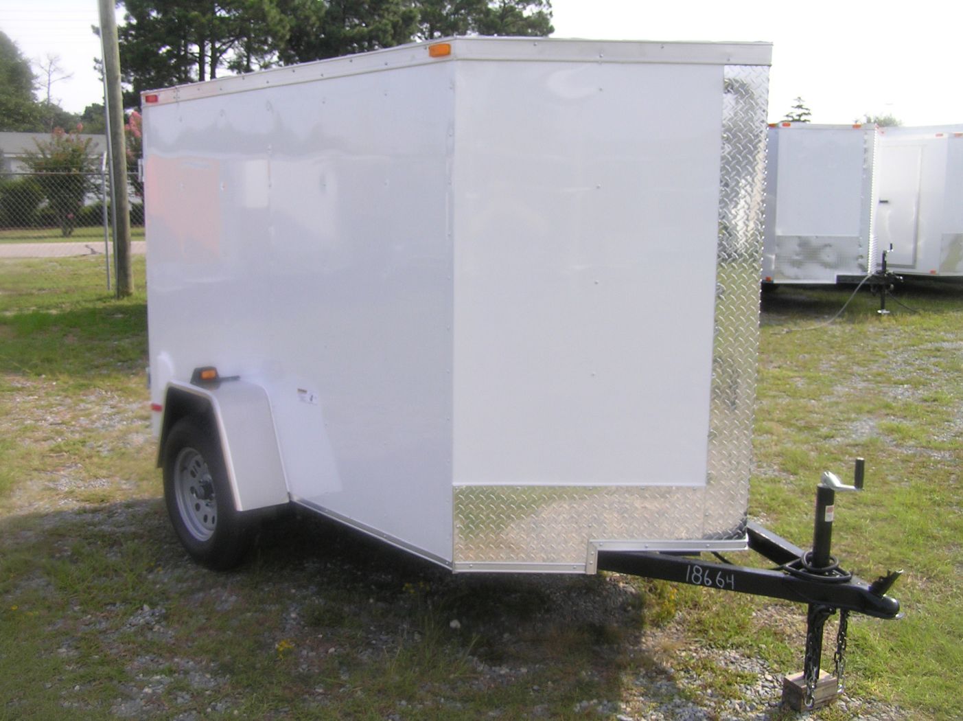 5x8 SA Trailer - White, Double Doors, Extra Height, Side Vents