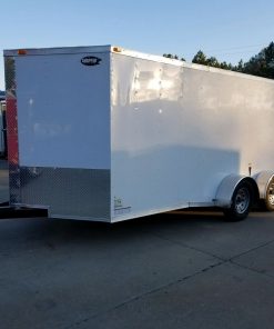 7x16 TA Trailer - White, Ramp, Side Door, Split Axles