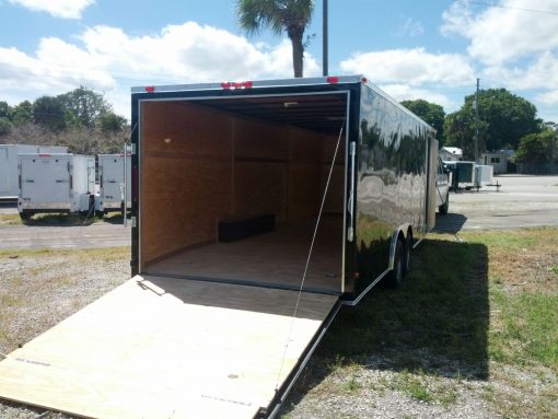 8.5x24 TA Trailer - Black, Ramp, Side Door
