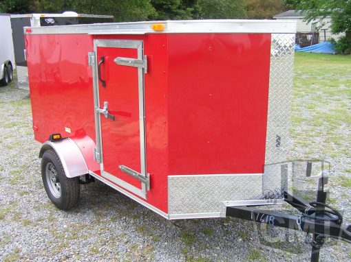 South Georgia Cargo Custom 4x8 SA Trailer - Red, Single Door, Two Side Doors - Image 5