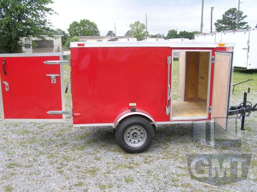 South Georgia Cargo Custom 4x8 SA Trailer - Red, Single Door, Two Side Doors - Image 4